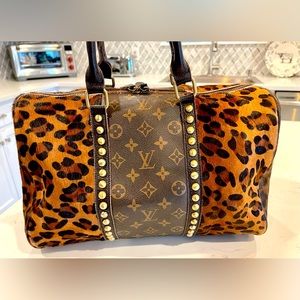 LOUIE VUITTON Upcycled Speedy with Leopard Print Hide and LV Canvas